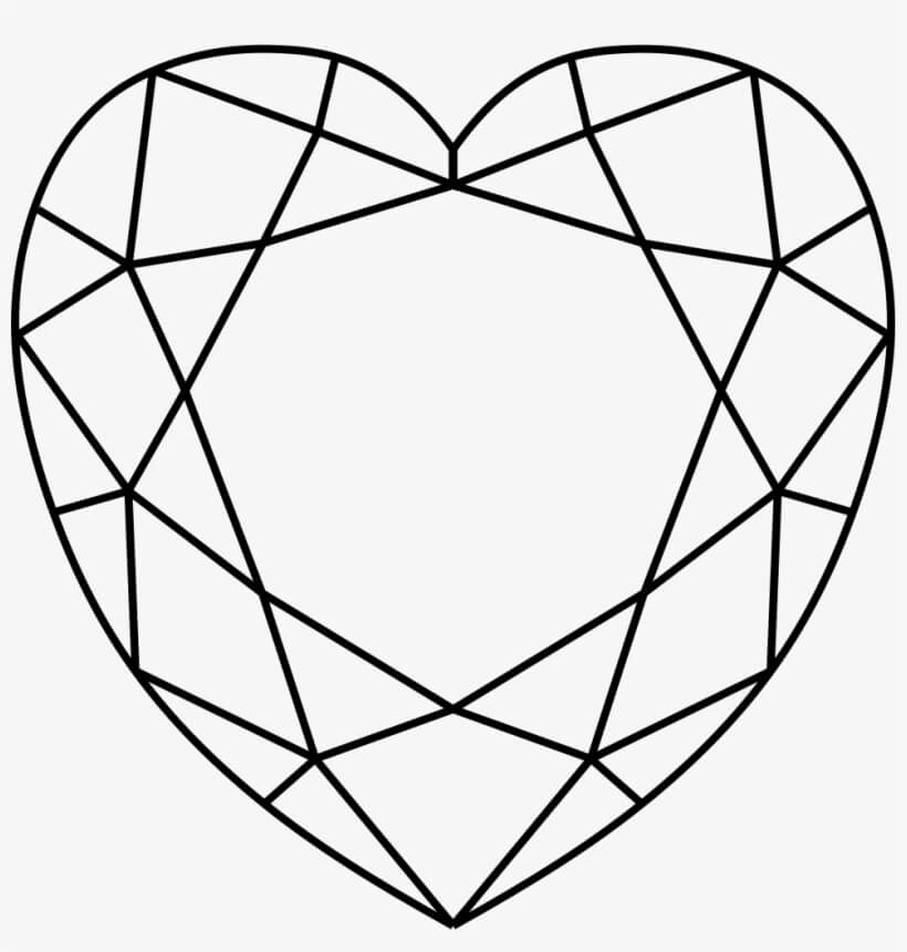 Cuore di Diamante Facile da colorare