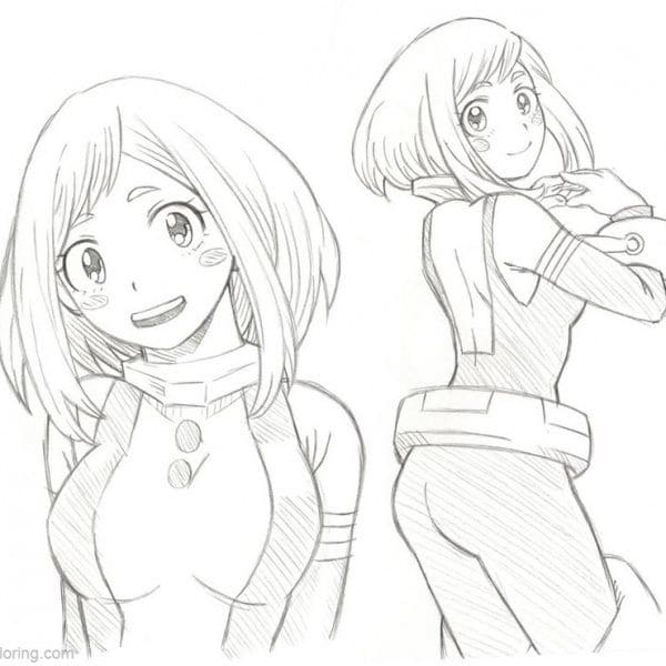 Cute Uraraka da colorare