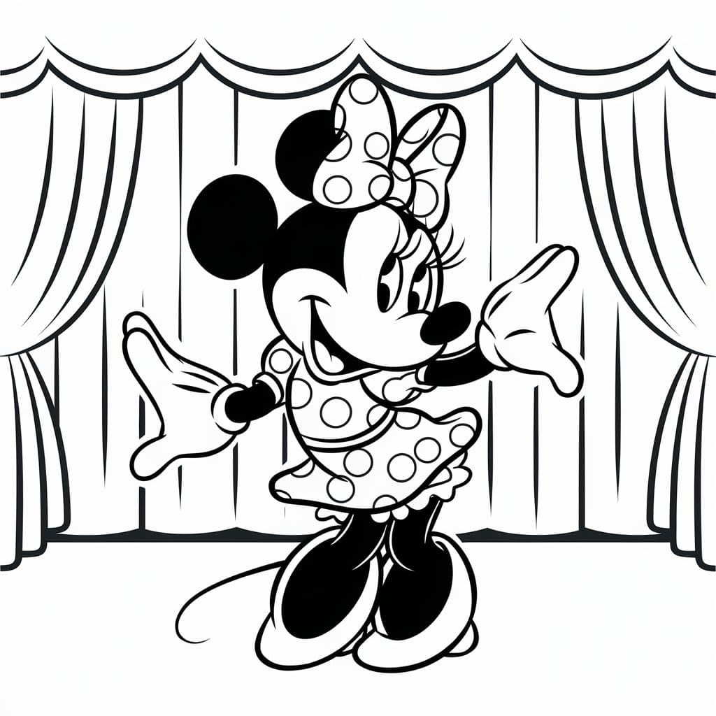 Danza di Minnie da colorare