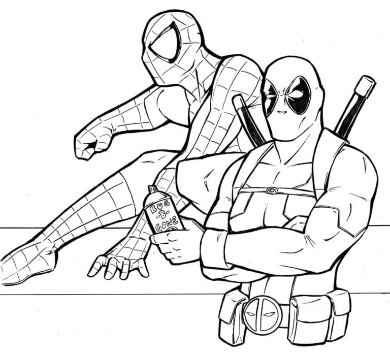 Deadpool e Spider-Man si sono uniti contro le forze del male da colorare