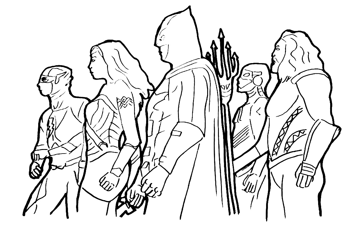 Dipingere i supereroi della Justice League da colorare
