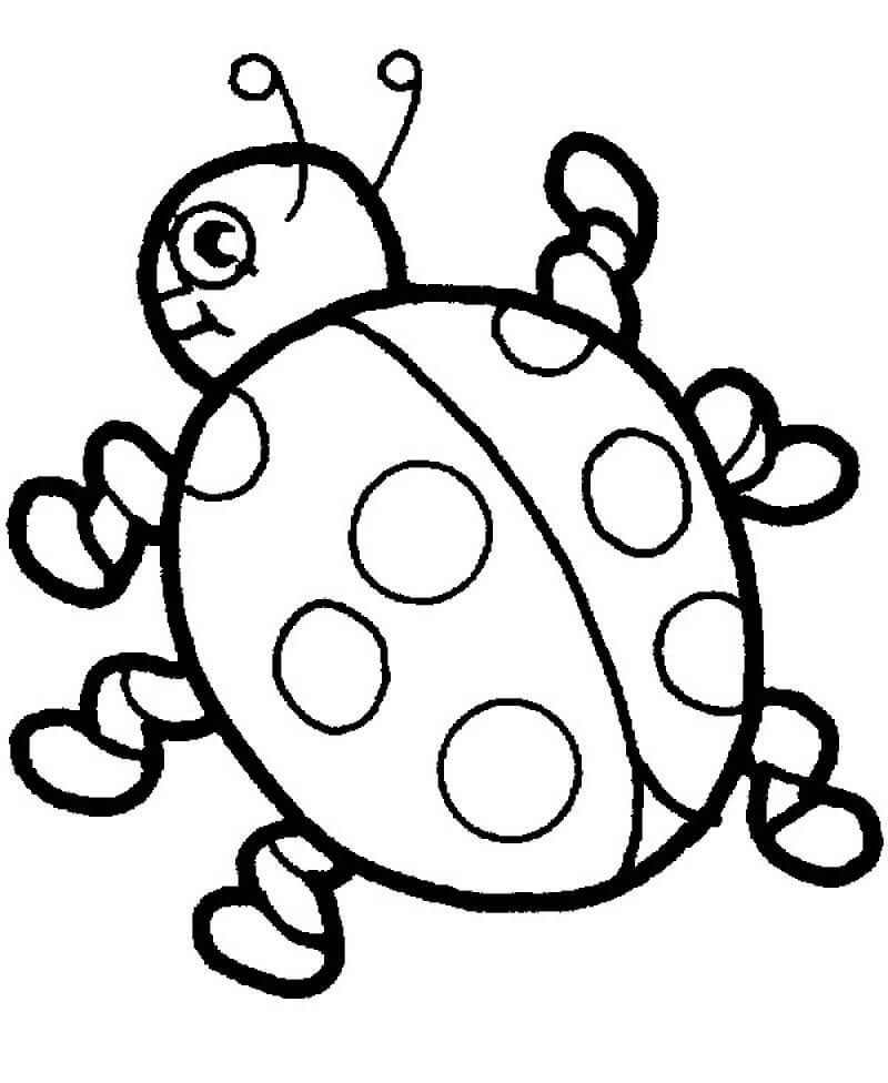 Disegno Coccinella Sorridente da colorare