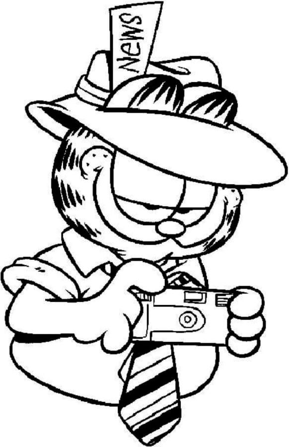 Disegno Garfield fotografo da colorare