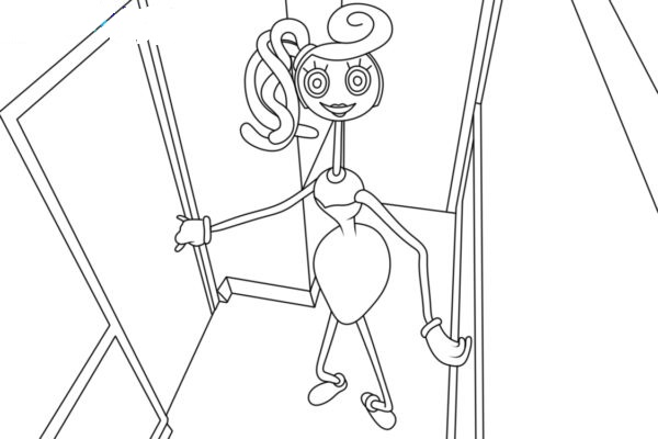 Disegno da colorare dettagliata delle gambe Mommy Long Legs. 1 da colorare