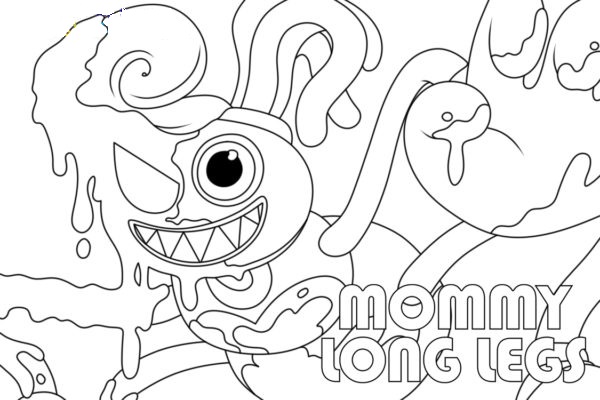 Disegno da colorare dettagliata delle gambe Mommy Long Legs. da colorare