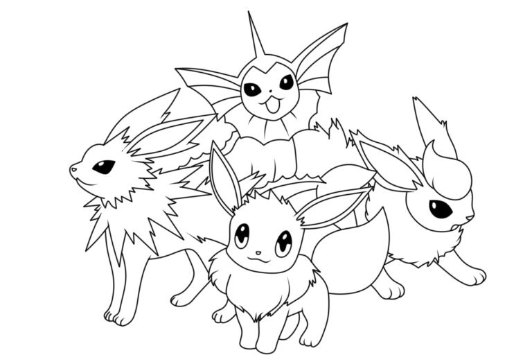 Disegno di Eevee Evolutions da colorare da colorare