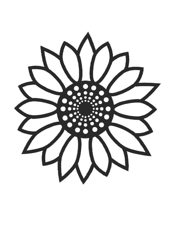 Disegno di Girasole da colorare