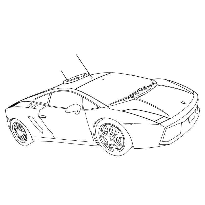 Disegno di una Lamborghini della Polizia da colorare