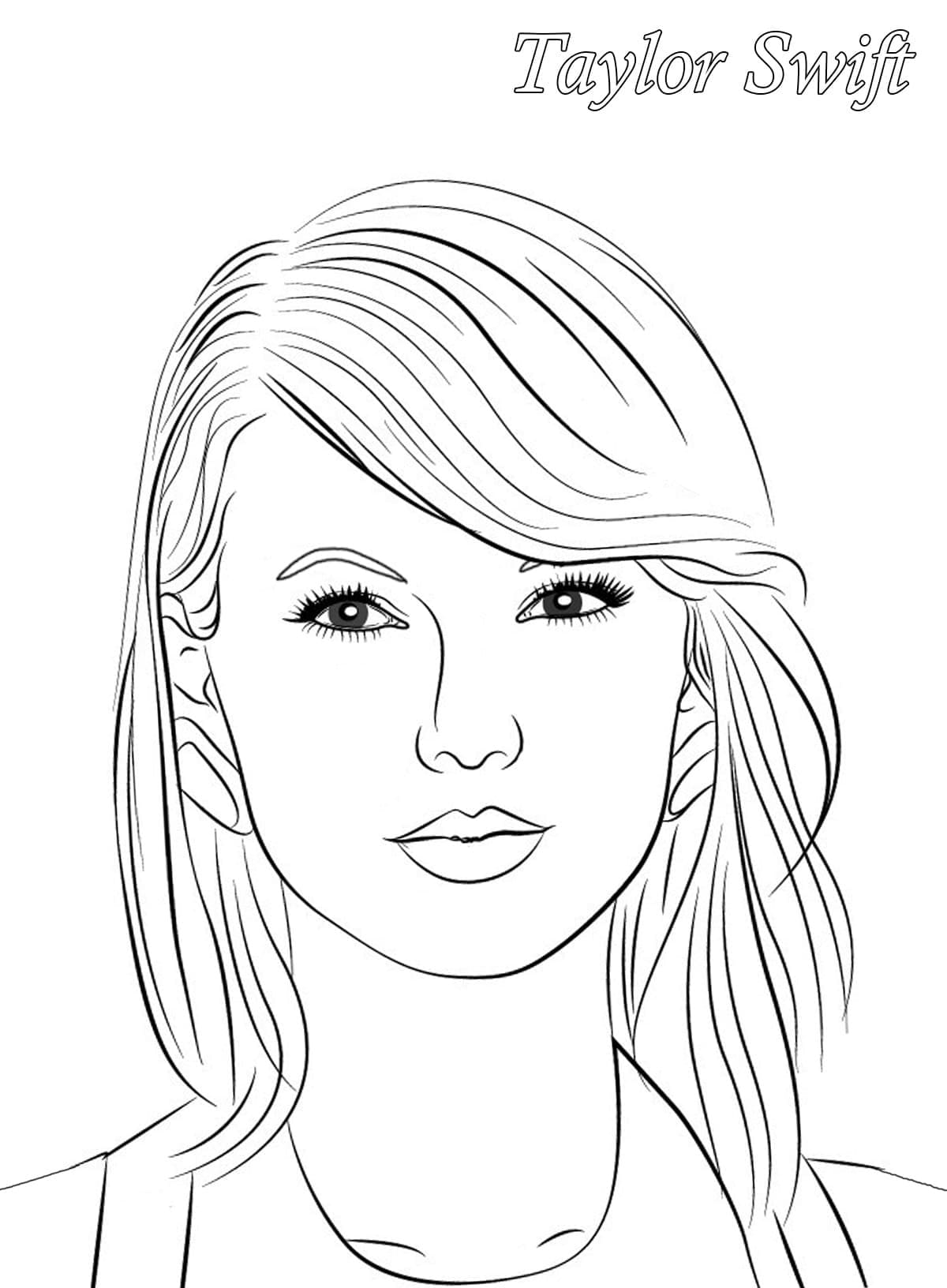 Disegno gratuito di Taylor Swift da colorare