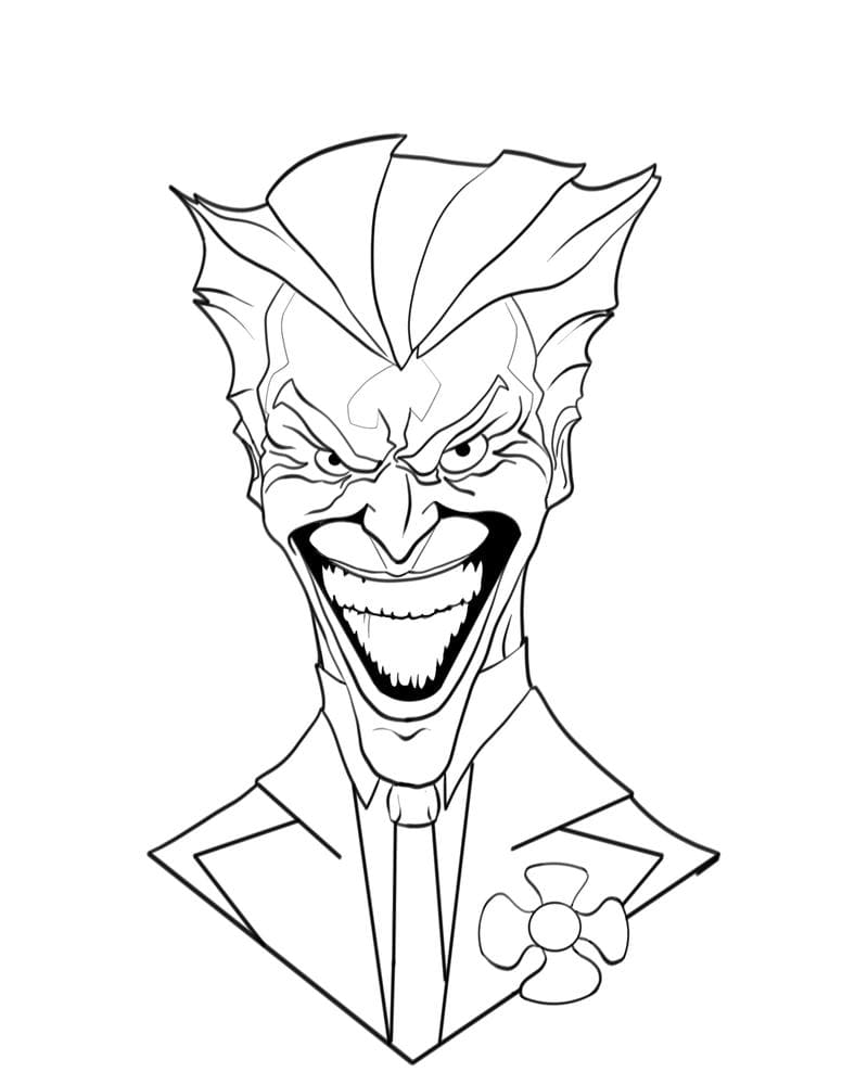 Disegno lineare di Joker da colorare