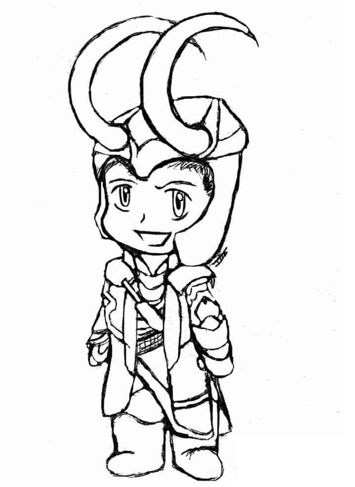 Disegno poco Loki da colorare