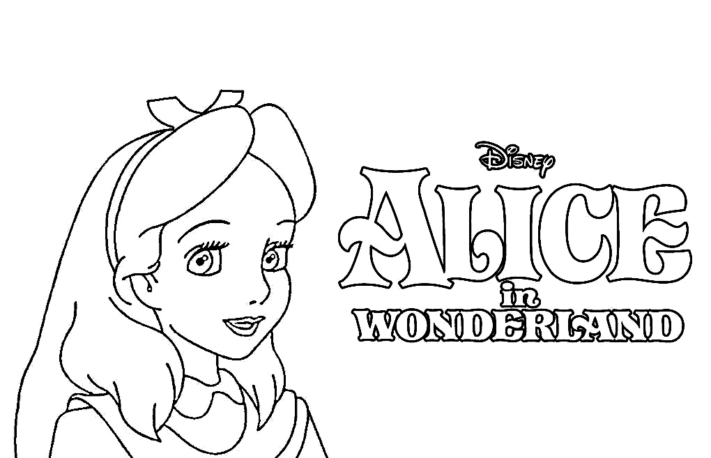 Disney Alice in Wonderland per stampare da colorare