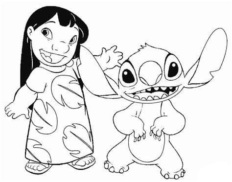 Divertente Lilo e Stitch da colorare