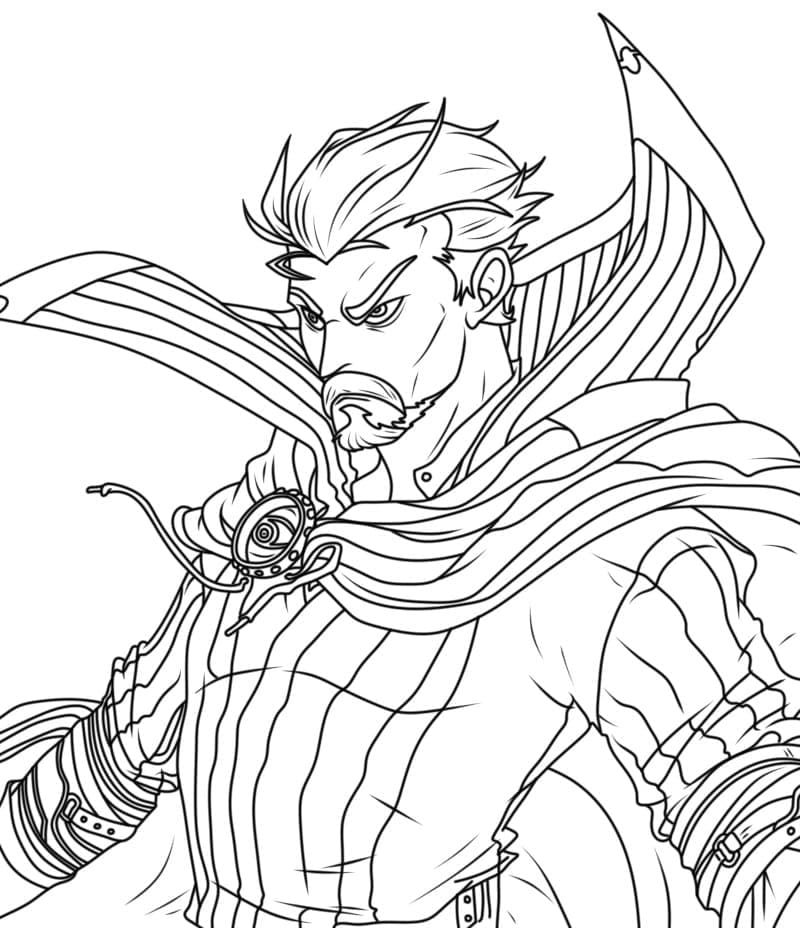 Doctor Strange arrabbiato da colorare