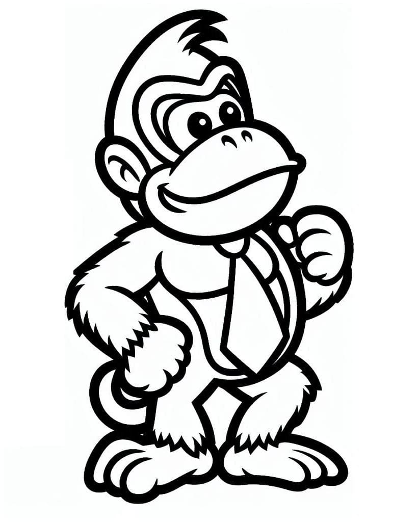 Donkey Kong animato da colorare