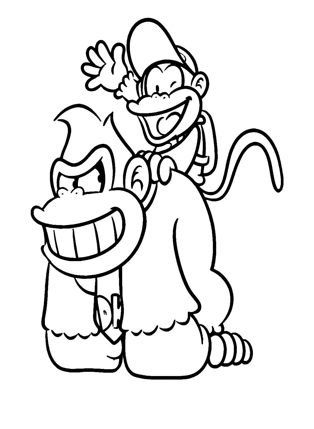 Donkey Kong e Diddy Kong da colorare