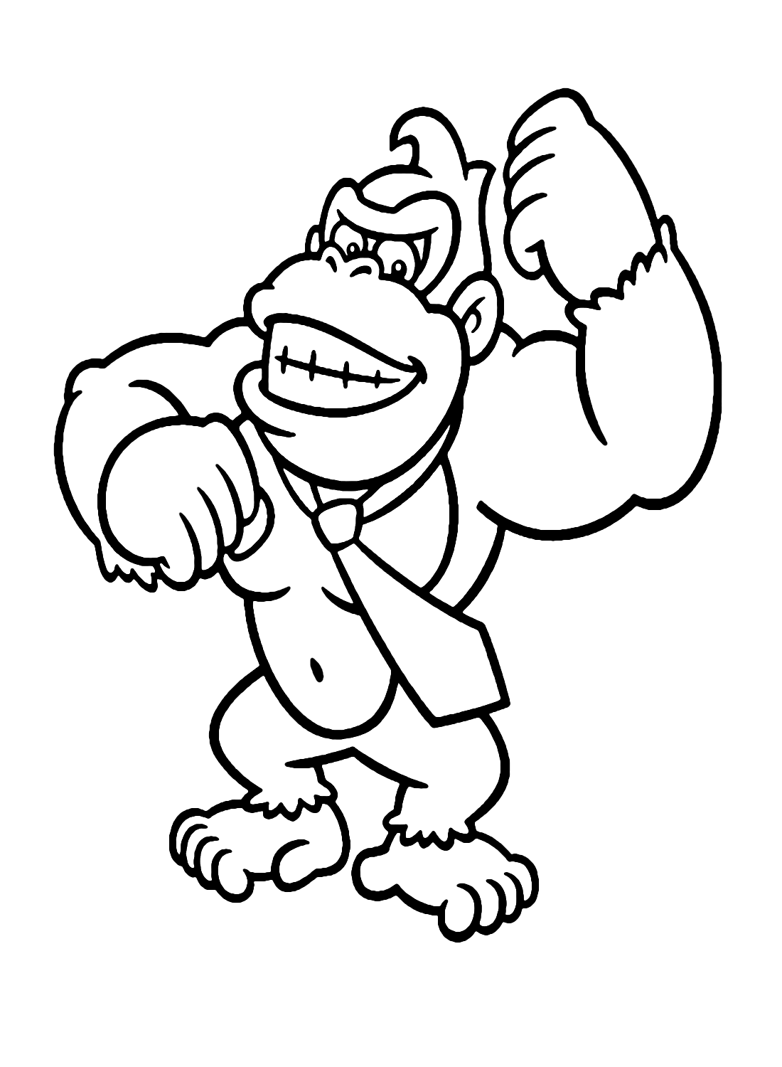 Donkey Kong molto felice da colorare