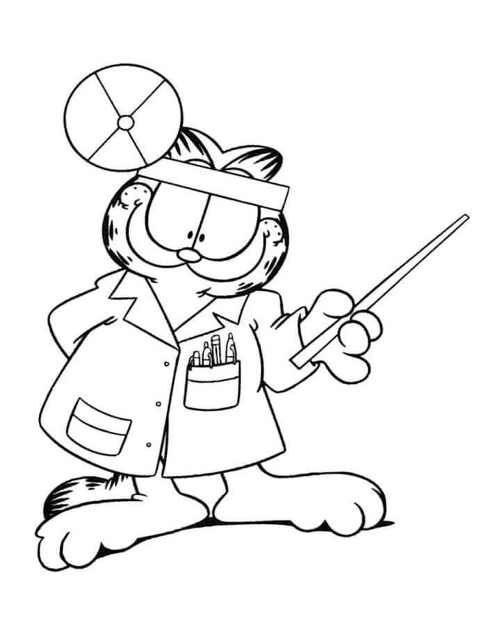 Dottor Garfield da colorare