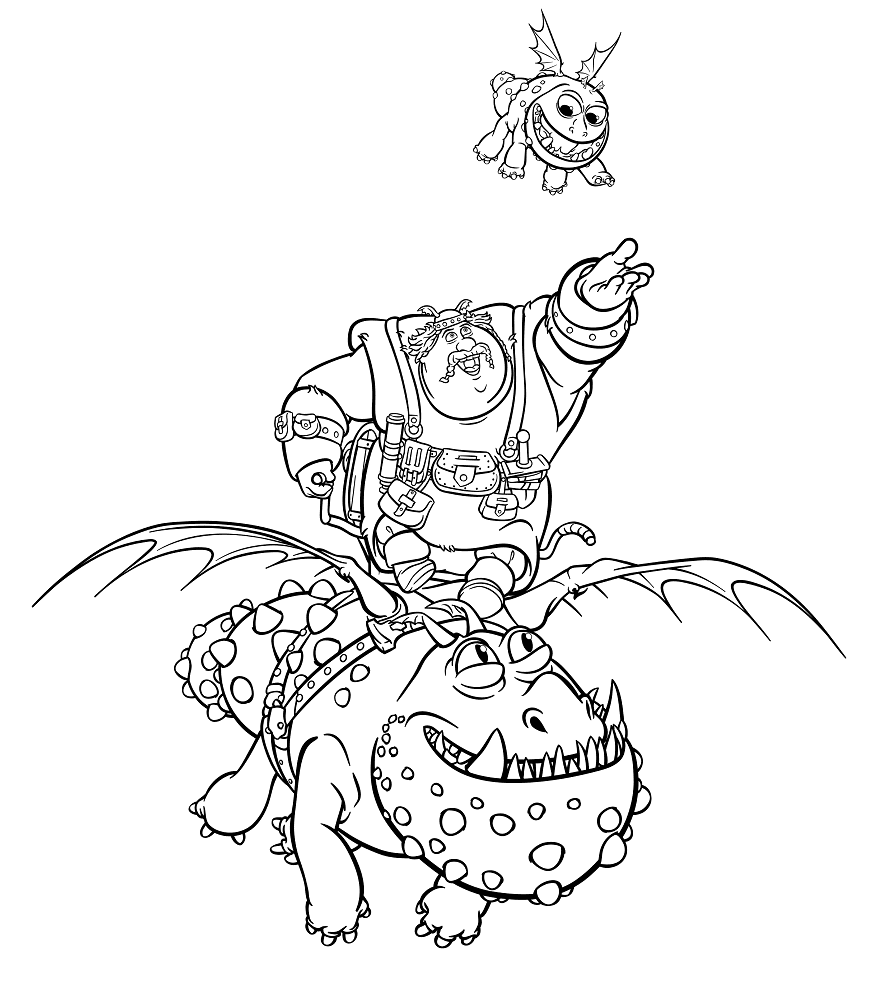 Dragon Trainer 3 Vichingo e Drago da colorare