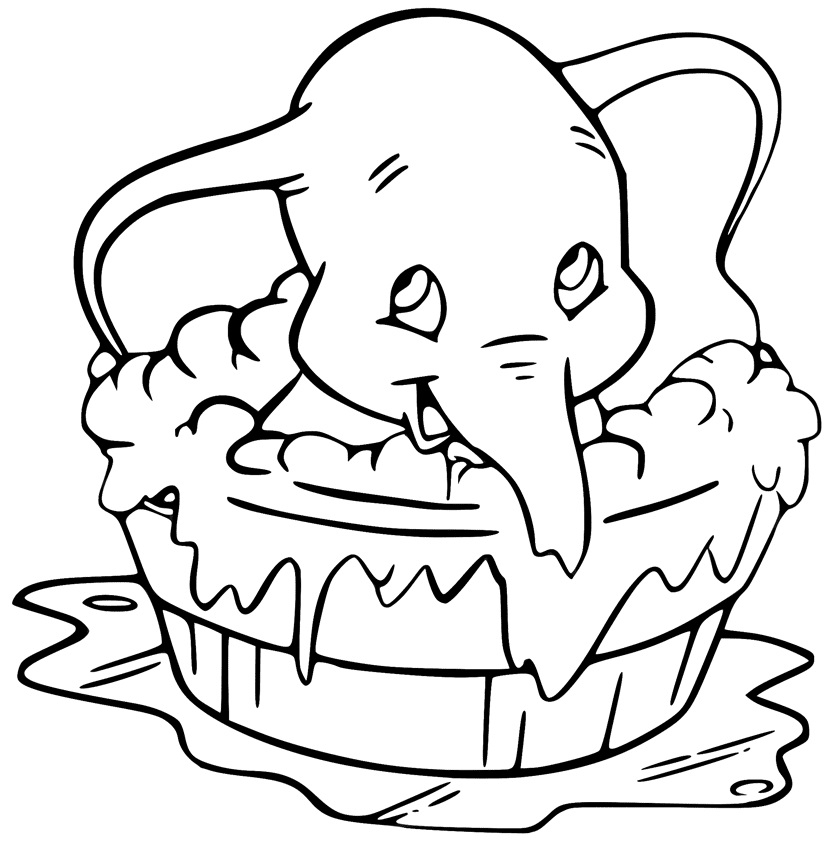 Dumbo carino stampabile da colorare