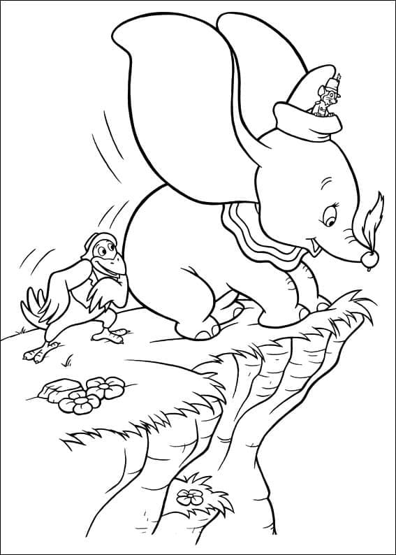 Dumbo per bambini da colorare