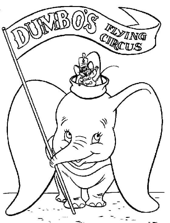 Dumbo stampabile gratuitamente da colorare