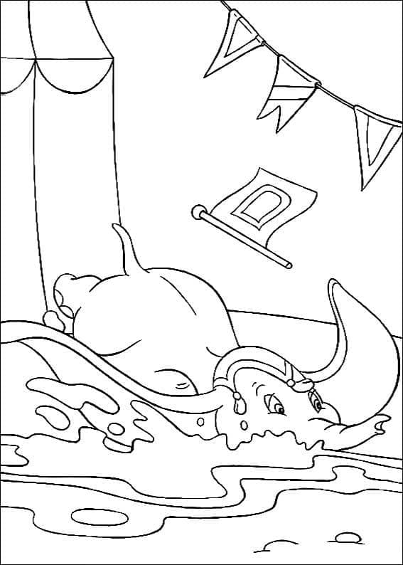 Dumbo stampabile per bambini da colorare