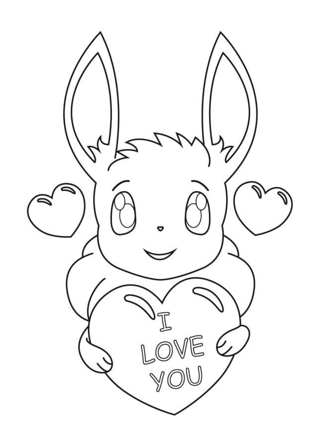 Eevee con in mano un cuore 