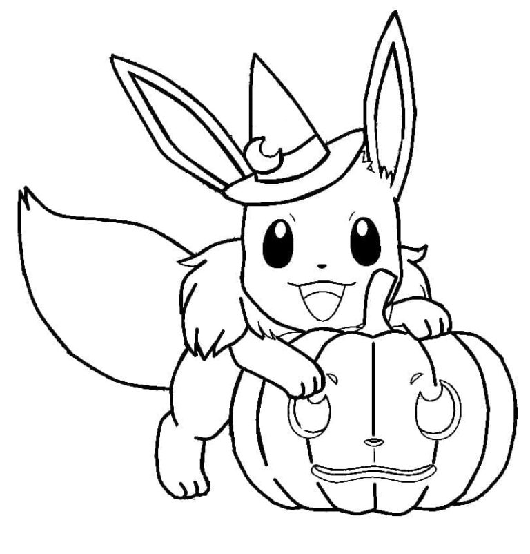 Eevee con la zucca. da colorare