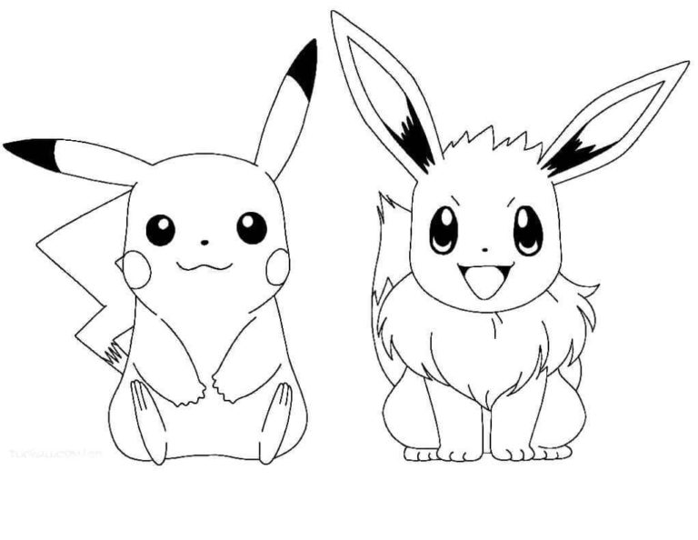 Eevee e Pikachu. da colorare