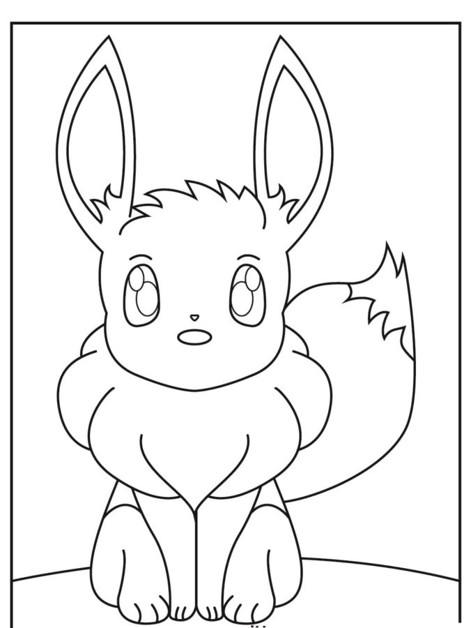 Eevee è sorpreso da qualcosa. 