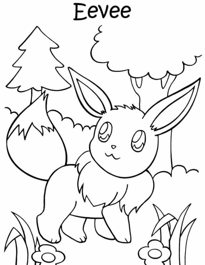 Eevee nella foresta. 