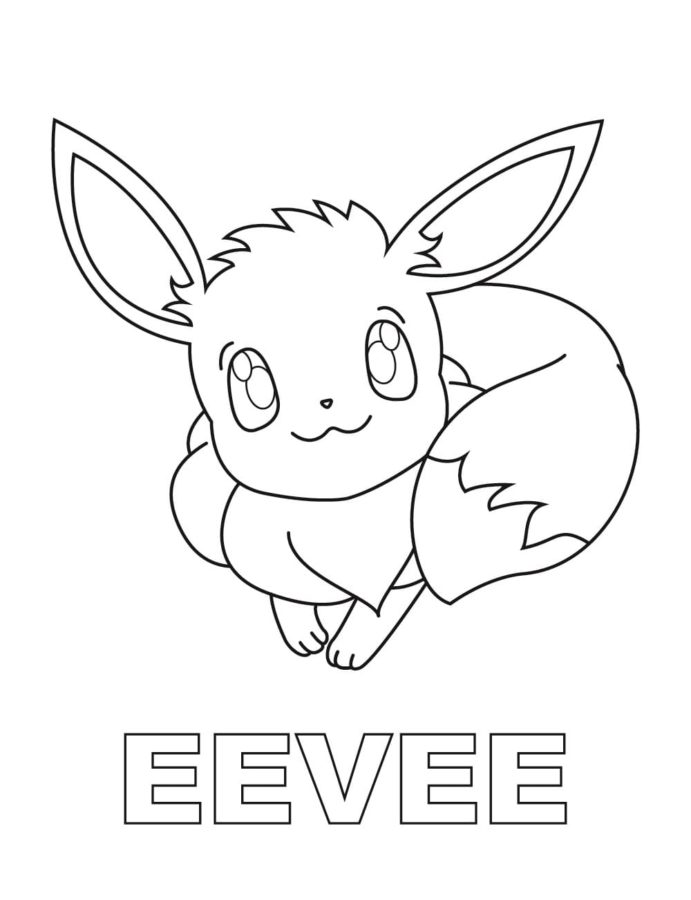 Eevee si raggomitolò in una palla. da colorare