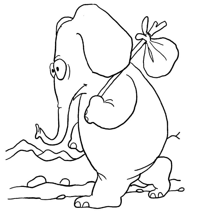 Elephant Leaving coloring page 