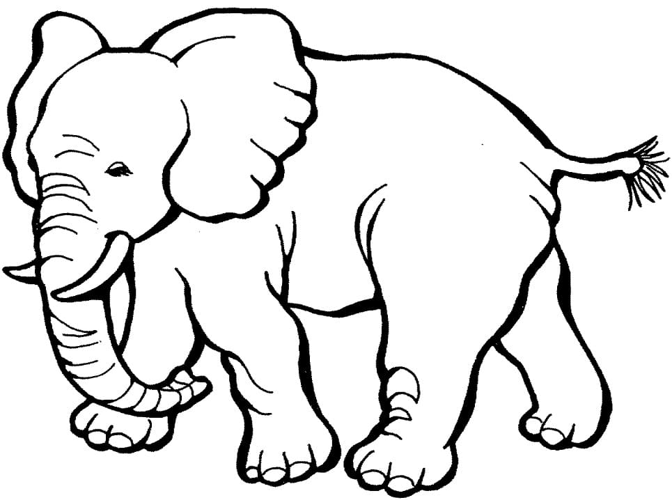 Elephant Walking coloring page 