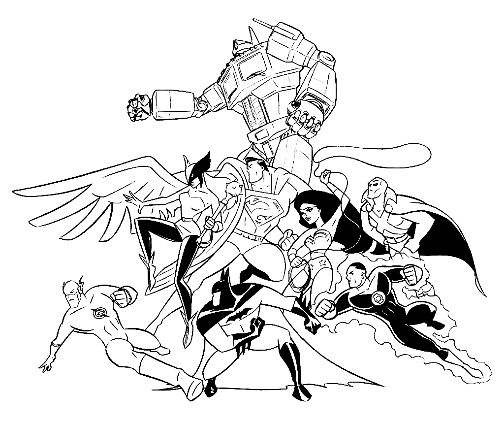 Eroi della Justice League da colorare