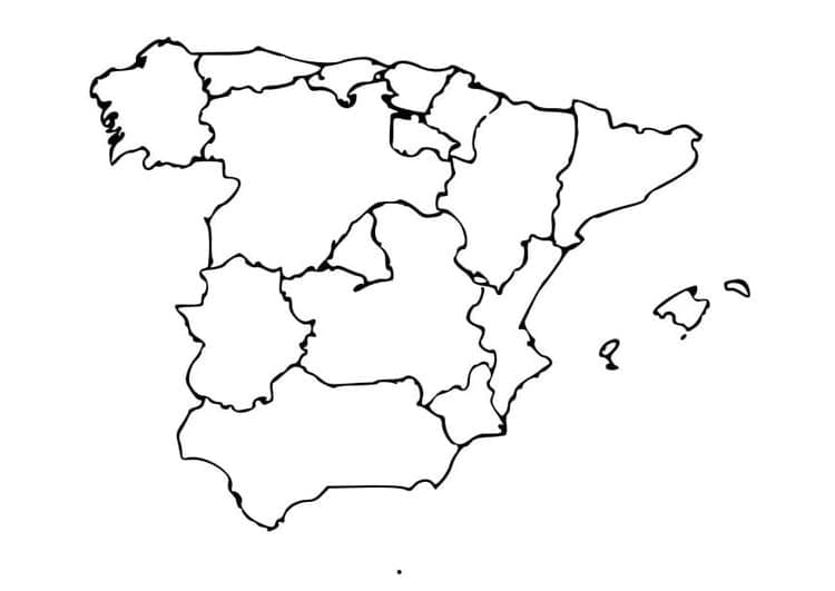 Espanja kartta da colorare