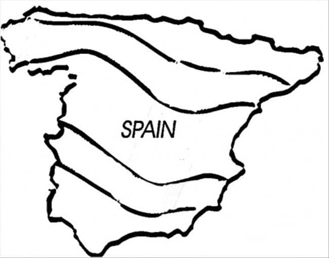 Espanjan kartta da colorare