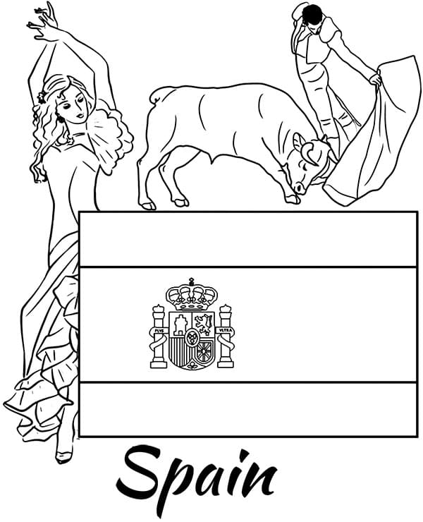 Espanjan lippu loistava da colorare