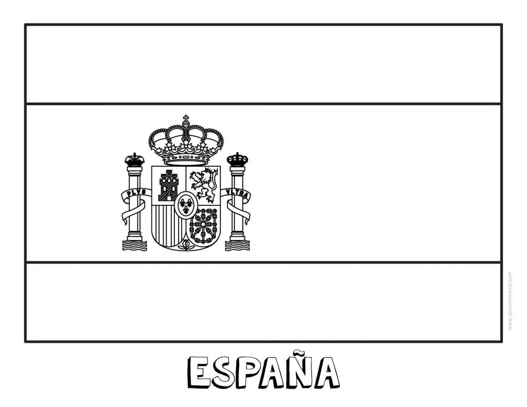 Espanjan lippu yksinkertainen da colorare