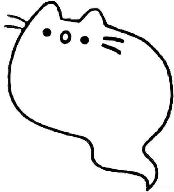 Fantasma Pusheen da colorare