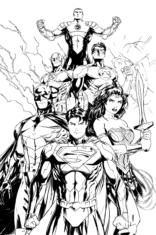 Fantastico Justice League gratuito da colorare