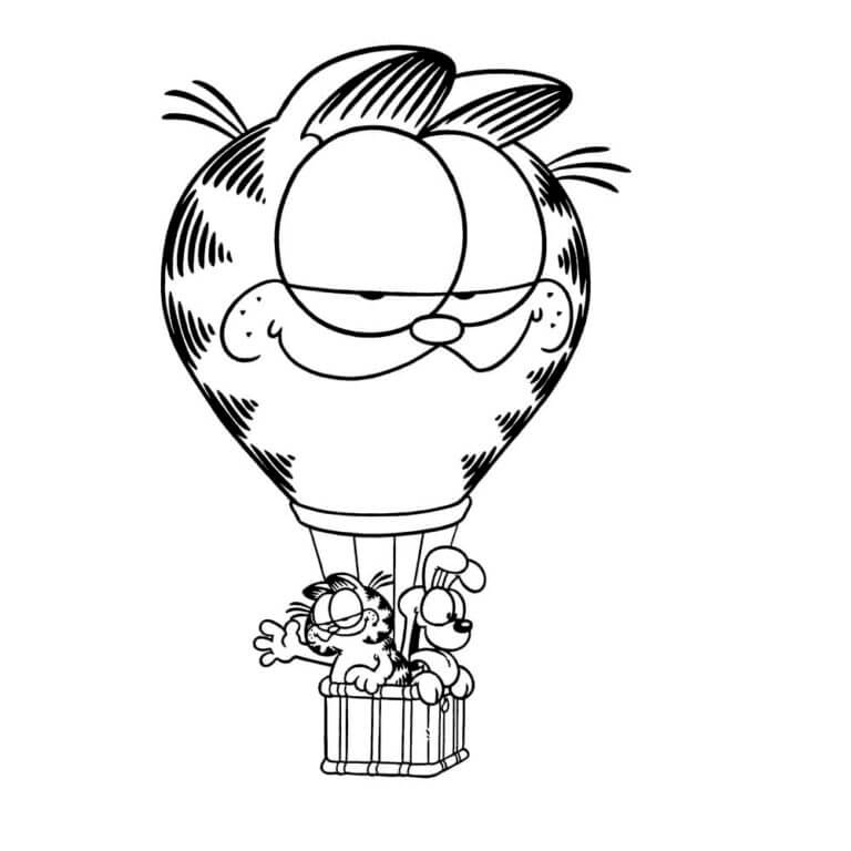 Garfield con un amico da colorare