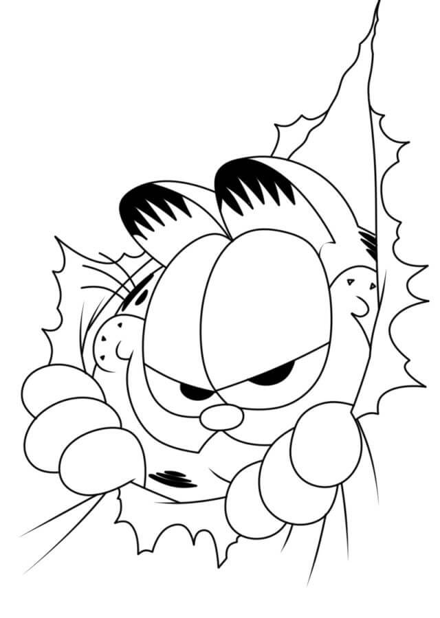 Garfield divertente da colorare