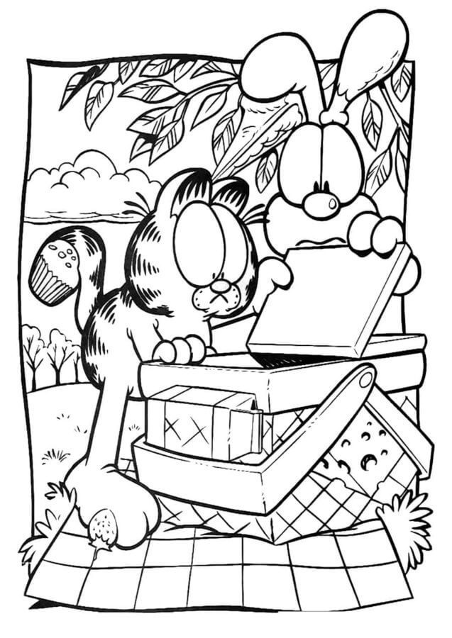 Garfield e Oddie da colorare