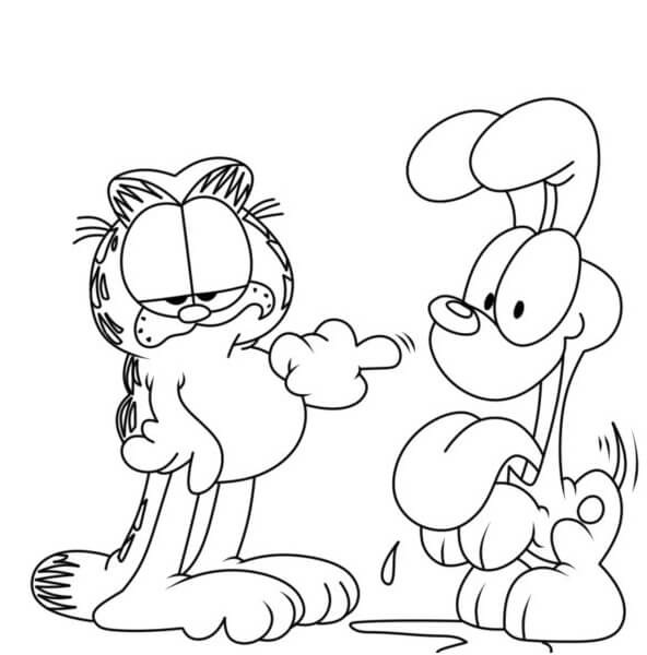 Garfield e amico da colorare