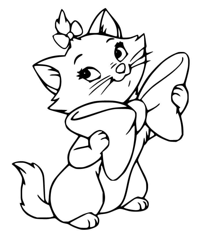 Gatto Disney Marie da colorare