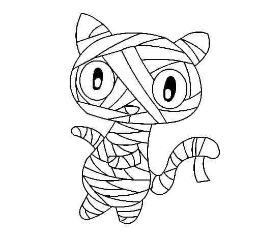 Gatto Mummia da colorare