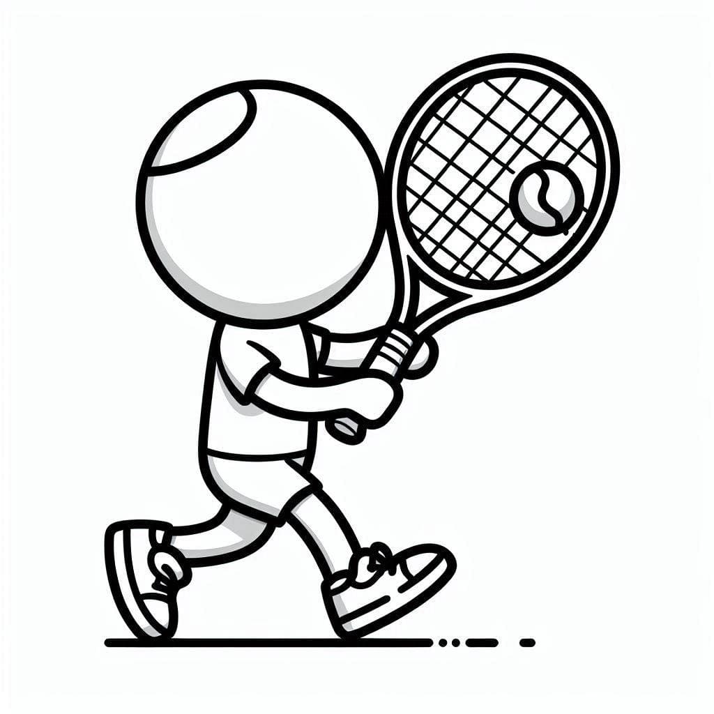 Giocare a tennis da colorare