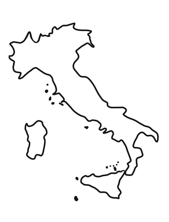 Grande Mappa D'Italia da colorare